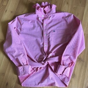 Chaps Pink Ruffle collar recycled  Shirt